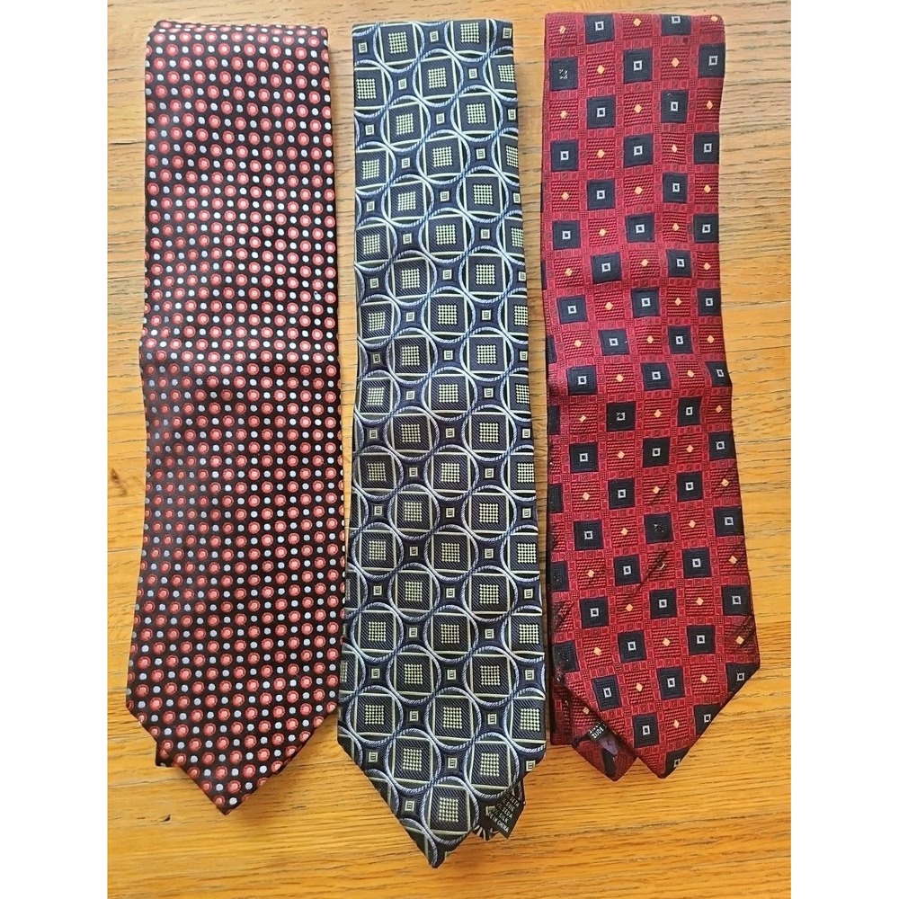 Roberto Villini Men's Ties 100% Silk - Hand Made - Lot Of 3